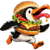 Drôle pingouin Halloween Fast Food Cheeseburger