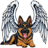Cute Angel German Shepherd Cartoon Mourning