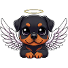 Rottweiler Puppy Angel Christmas Wings Loyalty