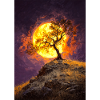 Moonlit Lone Tree on Cliff