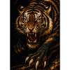 Tiger Rage on Dark Ground