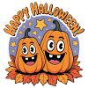 Fröhliche Kürbisse Halloween Duo