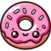 Pastel pink kawaii donut