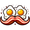 Mustache Eggs Duo Cartoon