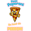 Angry Pepperoni Pizza Caricature