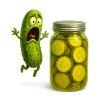 Scared Pickle and Humorous Jar