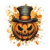 Pumpkin with top hat Halloween