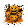 Spooky pumpkin troupe in splash style