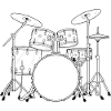 Black and White Drumset Sketch