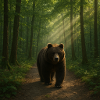 Sunbeams Bear in Forest