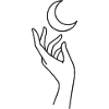 Hand with Moon Sketch – Mystical Motif