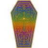 Farbiges Sargkreuz Ornament Halloween