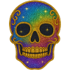 Rainbow Glitter Skull Halloween