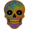 Regenbogen Glitzer Sugar Skull