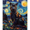 Panther Van Gogh Style Starry Night