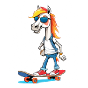 Pony Skateboarder with Sunglasses