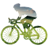 Natursilhouette Fahrradfahrer im Grünen