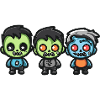 Zombies Halloween Niedlich Comic