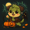 Frankenpawe Halloween Friend Dog Chibi Kawaii