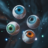 Surreal eyes in space