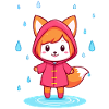 Little Chibi Fox in Raincoat