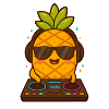 Pineapple DJ with sunglasses