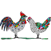Rooster and hen