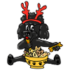 Christmas Poodle with Antlers
