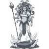 Medusa Warrior with Snake's Head
