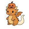 Pumpkin Dragon Kawaii Halloween