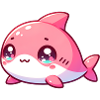 Breloque requin rose kawaii