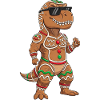 Funny Dino Christmas Gingerbread Man