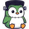 Cute Halloween Penguin Zombie Monster Cartoon