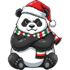 Grumpy Panda Santa Claus Hat