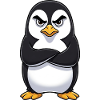 Grumpy Pinguin Cartoon sauer mürrisch genervt