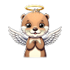 Cute Otter with Angel Wings Halo