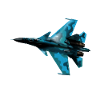 Blue Camouflage Fighter Jet