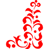 Red ornamentation on black