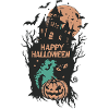 Halloween Dark Mansion and Pumpkin