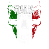Crâne avec drapeau italien, patriote italien