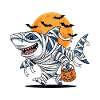 Shark Mummy Halloween Pumpkin