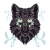Turquoise Ornamental Wolf