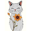 Serene Cat with Sunflower