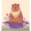 Pastel Lake Capybara