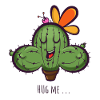 Cactus Hug Me Cartoon