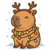 ✨ Reindeer Capybara with Fairy Lights 🎄