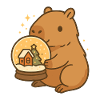 ✨ Capybara with Snow Globe – Christmas Magic