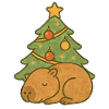 ✨ Sleeping Capybara under the Christmas Tree 🎄