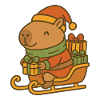 ✨ Capybara on Sleigh – Merry Christmas 🎁