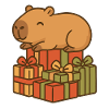 ✨ Sleeping Capybara on Christmas Gifts